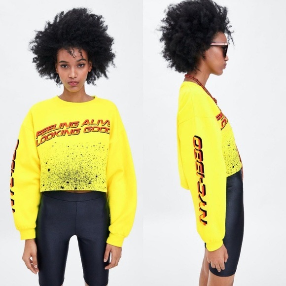 zara neon sweatshirt
